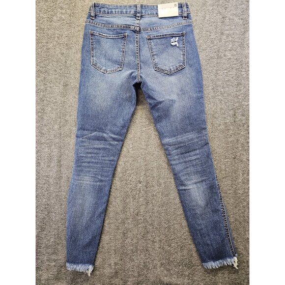 Harper Heritage Jeans Mid Rise Skinny Raw Hem Womens Size 26 - Picture 2 of 14